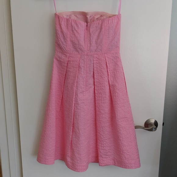 J. Crew NEW 🌸 Lorelei Pink Cotton Strapless Dress - Picture 2 of 4